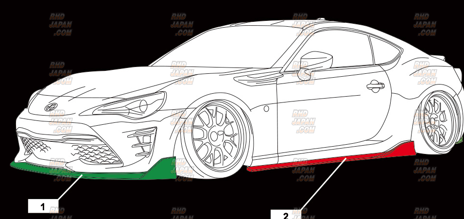 Aimgain Sport Front Lip Spoiler Type 2 FRP - 86 ZN6 Kouki - RHDJapan